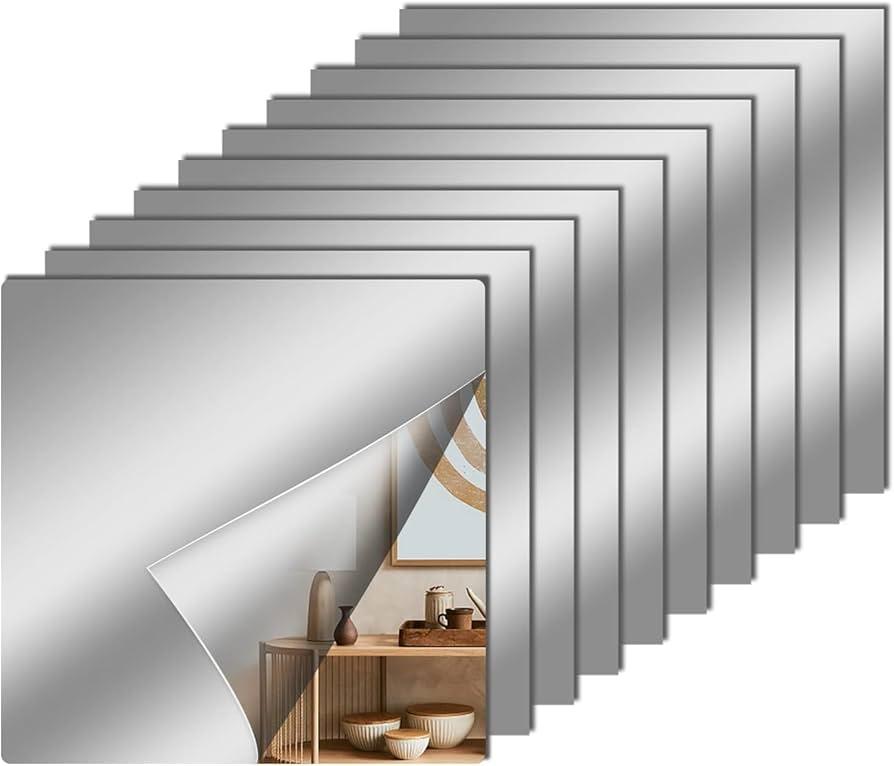 EiFESS Acrylic Reflective Mirror Stickers Non-Glass 126*110*63mm  12PCS